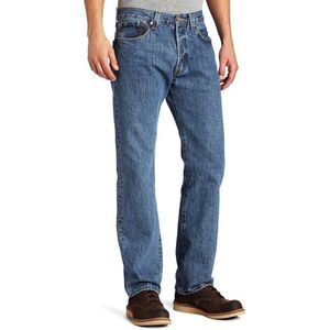 Levi's 501 Men's Button Fly 100% Cotton Rugged Denim Blue‎ Jeans Size 38x30